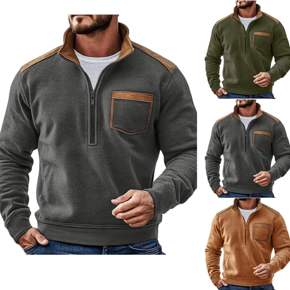 Men's Casual Coat Zipper Fleece Sweater