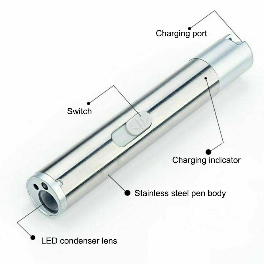 Red Laser Pointer Pen USB Rechargeable LED Torch Light 3 In 1 UV Flashlight 2pcs Cat Dog Toys