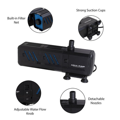 4 In 1 Aquarium Fish Tank Filter Water Internal Purifier Filter Oxygen Wave