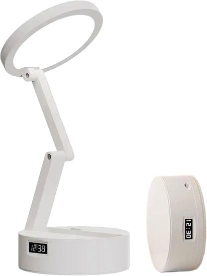 Foldable Book Lamp With LED Clock & Touch Control Night Light For Office, Bedroom, Study
