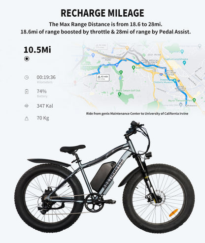 Foldable 20x4.0 Fat Tire E-Bike For Commuting - 500W Motor, 36V 13AH Battery, LCD Display & Dual Disc Brakes
