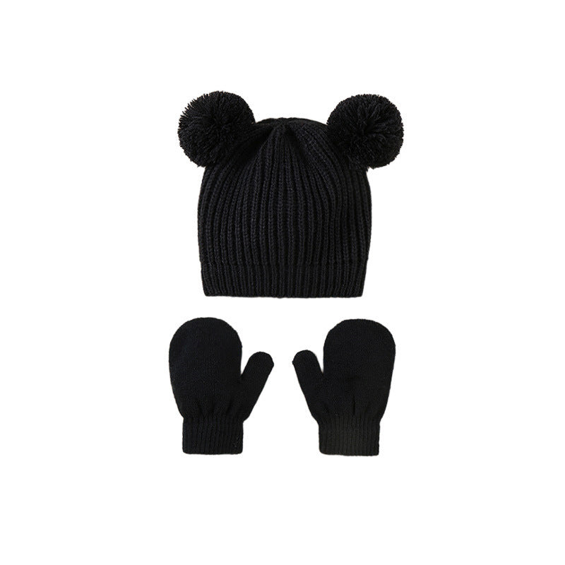 Children Hat Knitted Hat Gloves Suit
