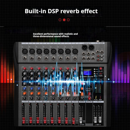 CT8 Professional 8-way Mixer USB With Bluetooth Monitor DJ Console Audio Mixer