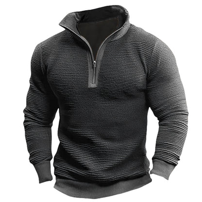 Men's Coat Contrast Color Zipper Casual Sweatshirt