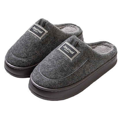 Men's Warm Thickened Bottom Plus Size Cotton Slippers