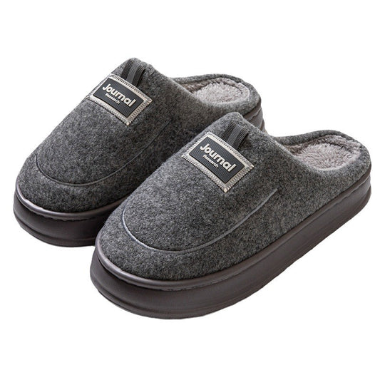 Men's Warm Thickened Bottom Plus Size Cotton Slippers