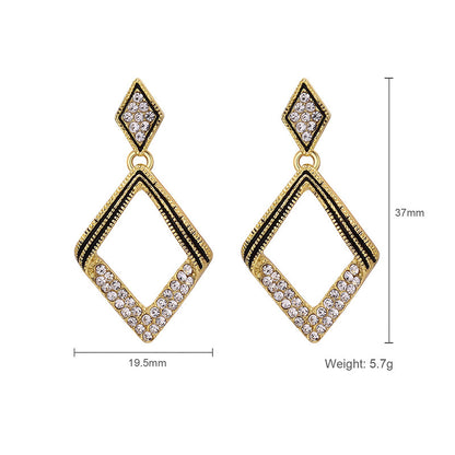 European And American Earrings Fashion Simple Female Diamond Earrings Earrings