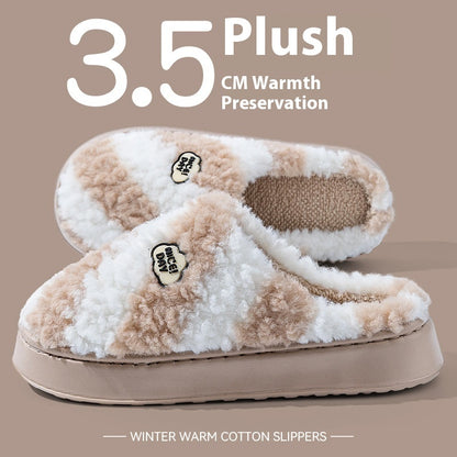 Women's Warm Non-slip Mute Velvet Cotton Slippers