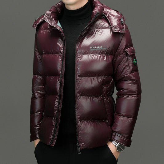 Glossy Men's Thickened Warm-keeping And Cold-proof Casual Cotton-padded Jacket