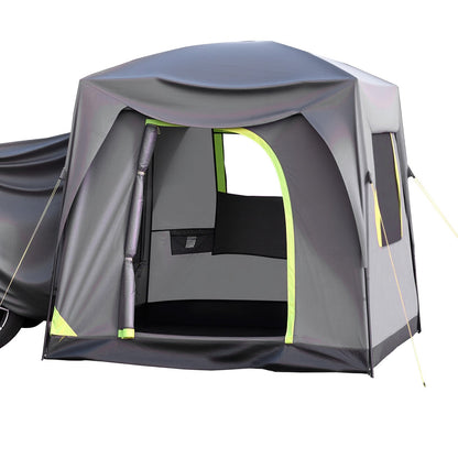 SUV Tent For Camping, 10FT L X 8FT W, Waterproof PU2000mm Spacious Double Layer Design For 5-8 Person, SUV Camping Tent With Mesh Windows, Includes Rainfly & Storage Bag, For Outdoor Activities