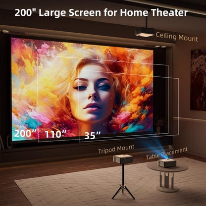 Projector With WiFi & Bluetooth, Upgraded 5G Portable Projector, Support 4K, Native 1080P, 12000 Lumens, Outdoor LED Movie Projector.