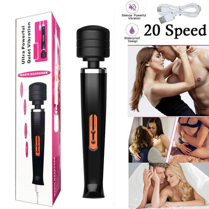 Magic Massager Wand Vibration 10 Speeds Vibrating Massage Full Body Magic Therapy Motor USB Rechargeable