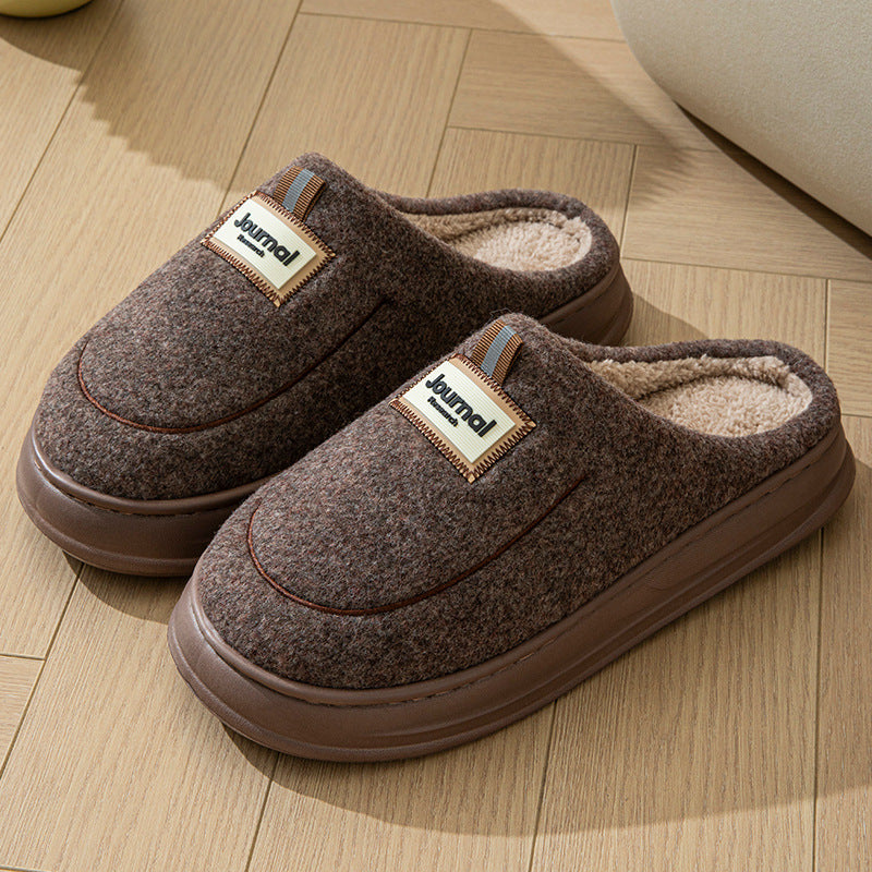 Men's Warm Thickened Bottom Plus Size Cotton Slippers