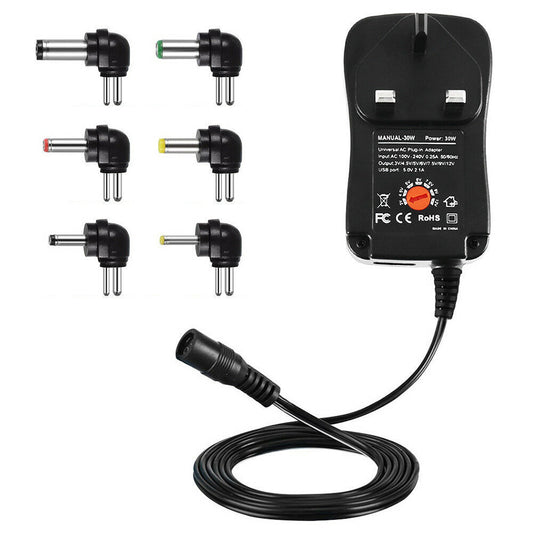 Universal 3-12V Adjustable Voltage Adaptor Charger USB AC DC Power Supply Adapte