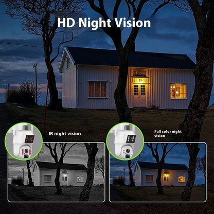 Outdoor Remote Wireless Waterproof Full Color Night Vision 10x Zoom 6MP Monitoring